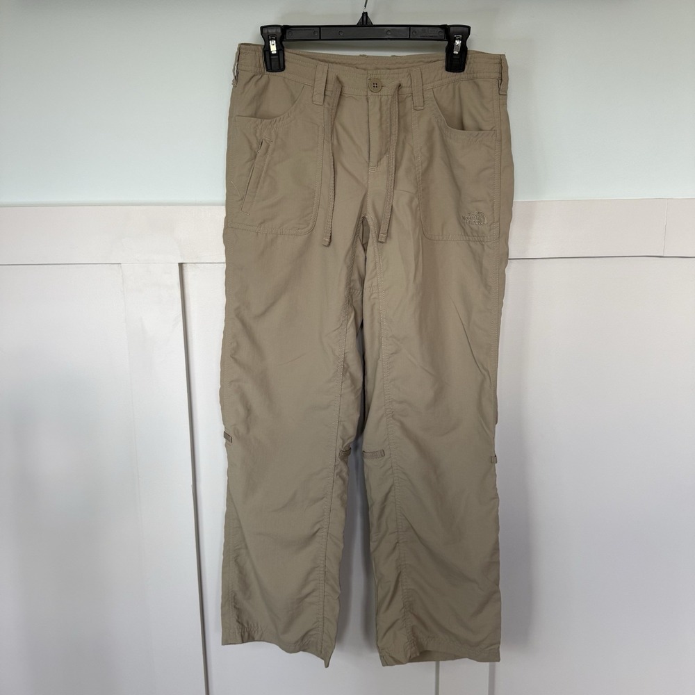 North Face Noble Stretch Hiking Pants Women's 6 SHORT Khaki Roll‎ Up Convertible - Picture 2 of 12